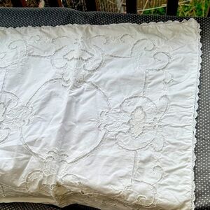 SIMPLY SHABBY CHIC White Embroidered Lace Pillowcase Throw Pillow Cover OS